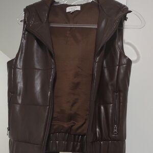 Society Chocolate Brown Puffer Vest